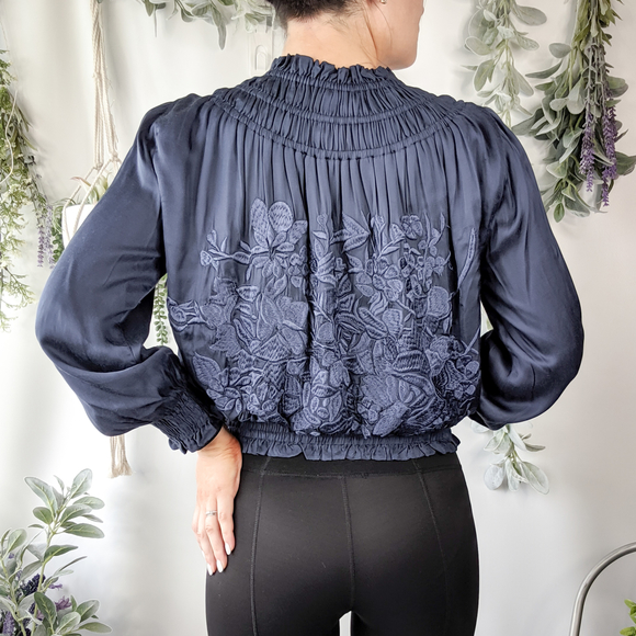 Anthropologie Jackets & Blazers - LOVE SAM Anthropologie Navy Bomber Jacket CTS